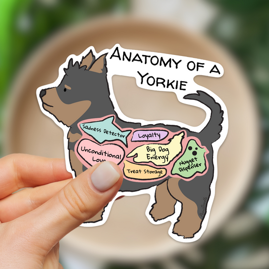 Anatomy of a yorkie sticker
